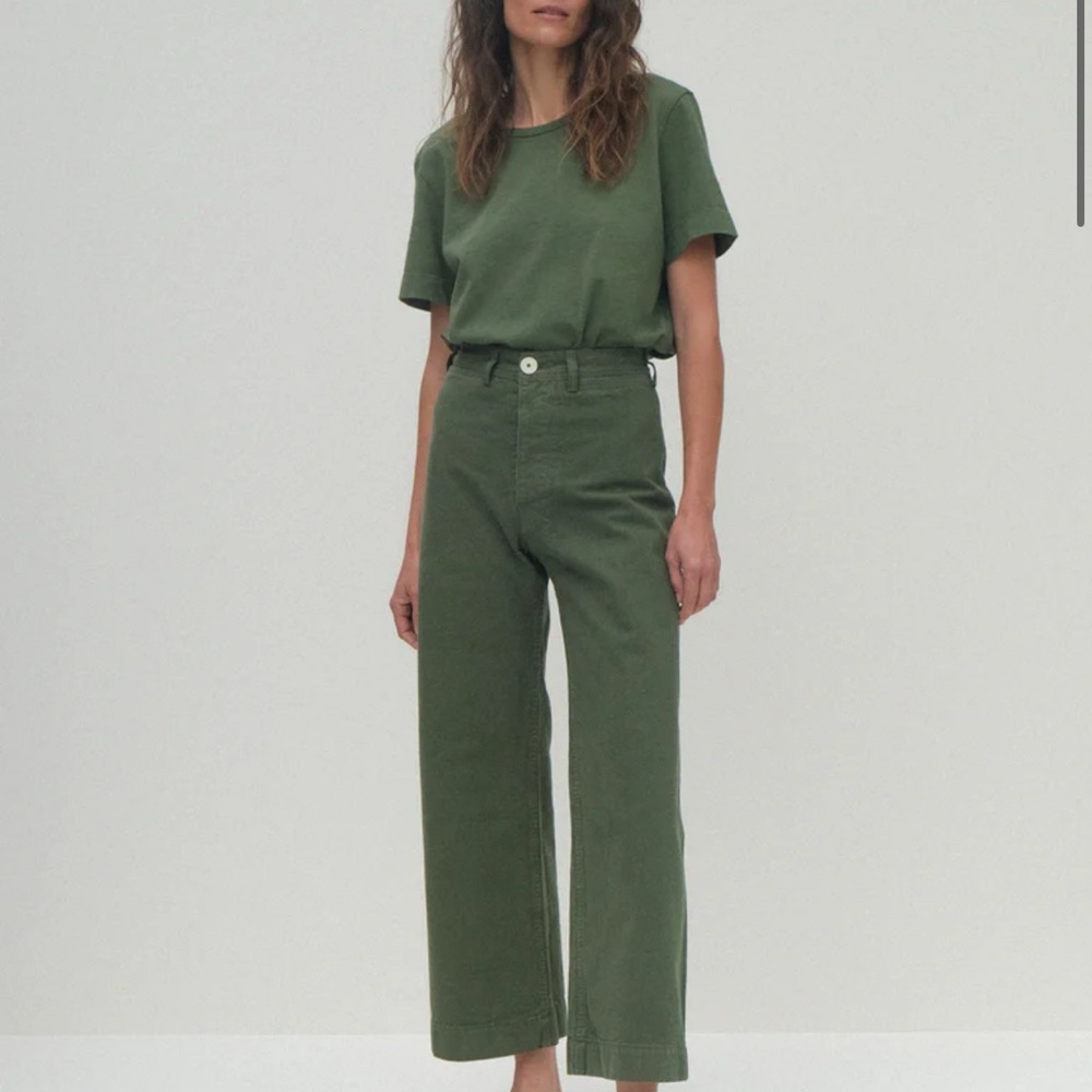 Jesse Kamm Sailor Pants in Olive Green Sz 6
